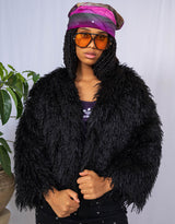 Curly faux furry jacket