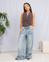 Sparkly open back top