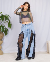 Disco net long sleeve top