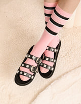 Studded western buckle details chunky sandals