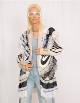 Vintage customized sports blazer with logo patches and lace