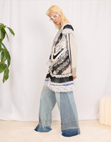 Vintage customized sports blazer with logo patches and lace