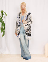Vintage customized sports blazer with logo patches and lace