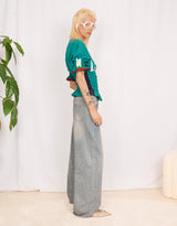 Vintage customized sporty button top