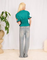 Vintage customized sporty button top