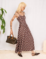 Polkadot strappy midi dress