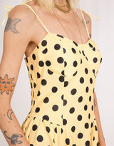Polkadot strappy midi dress