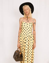 Polkadot strappy midi dress