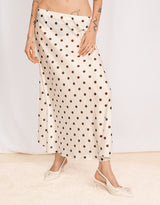Polkadot flowy midi skirt