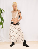 Polkadot flowy midi skirt