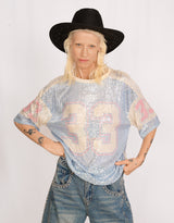 Sequin varsity number T-shirt