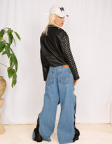 Studded vegan leather biker jacket