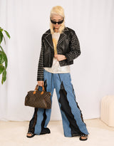 Studded vegan leather biker jacket