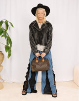 Studded vegan leather biker jacket
