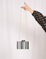 Handcrafted striped box clutch bag