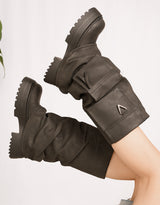 Chunky pocket biker boots