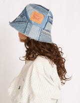Vintage customized Levi's denim patches bucket hat