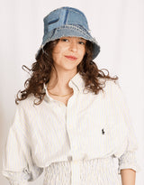 Vintage customized Levi's denim patches bucket hat