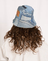 Vintage customized Levi's denim patches bucket hat