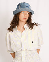 Vintage customized Levi's denim patches bucket hat