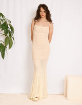 Sheer crochet mermaid maxi dress