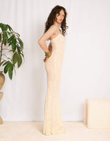 Sheer crochet mermaid maxi dress