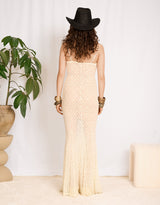 Sheer crochet mermaid maxi dress