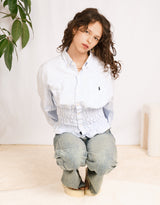 Vintage customized Ralph Lauren smocked longsleeve blouse
