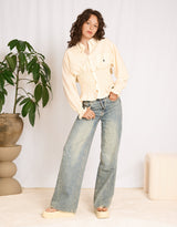 Vintage customized Ralph Lauren smocked longsleeve blouse