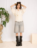 Vintage customized Ralph Lauren short sleeve smocked blouse