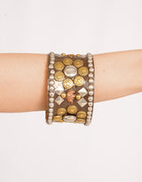 Handcrafted embellished studded cuff bracelet