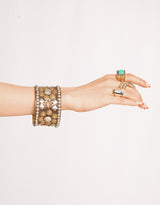 Handcrafted embellished studded cuff bracelet
