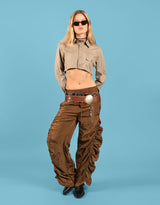 Ruched parachute trousers