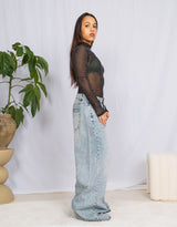 Sparkly sheer body with diamonds