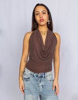 Sparkly open back top