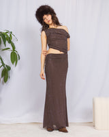 Off shoulder cut out sparkly dress