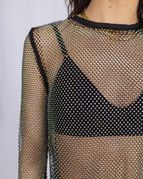 Disco net long sleeve top