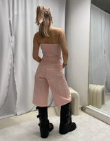 Vegan leather fold over buckle boots