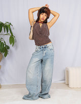 Sparkly open back top