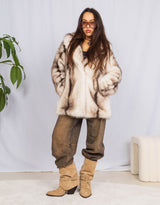 Faux fur midi coat I