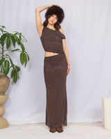 Off shoulder cut out sparkly dress