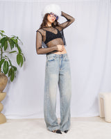 Disco net long sleeve top