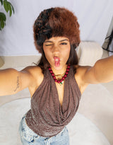 Sparkly open back top