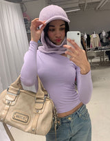 One shoulder long sleeve top