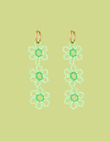 Beaded triple flower earrings