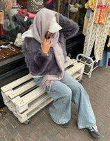 Big collar faux fur coat