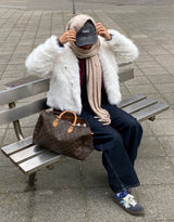 Big collar faux fur coat