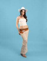 Denim look corset top