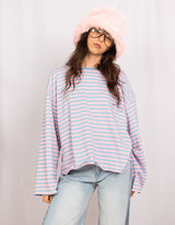 Striped boxy long sleeves sweater