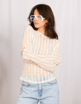 Floral sheer lace top